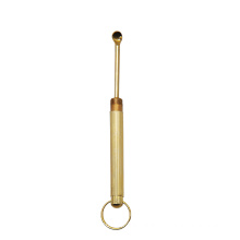 Gold Brass Snuff Spoon Sniffer Snorter Powder Hoover Hooter Metal Snuff Shovel Wax Oil Spoon Key Chain Pocket Size